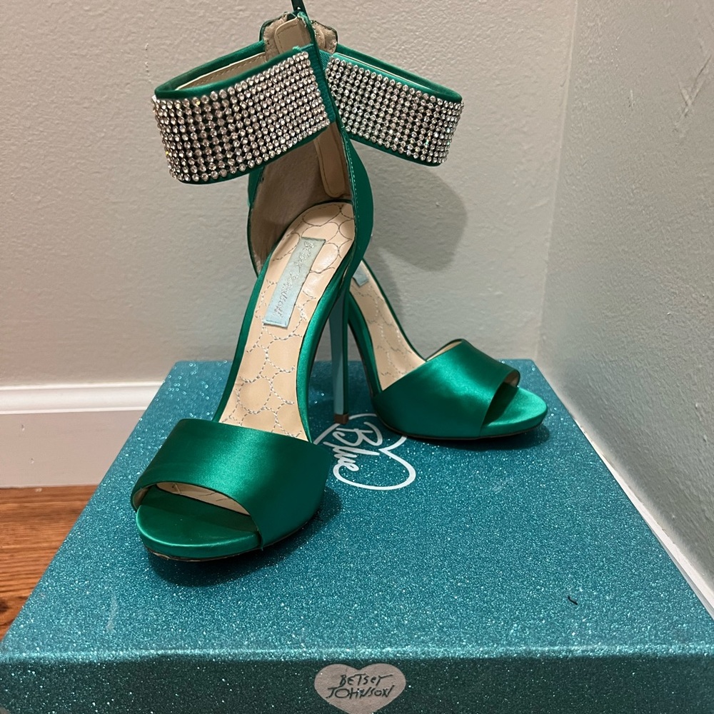 Betsey Johnson Unite bedazzled strappy sandal heels